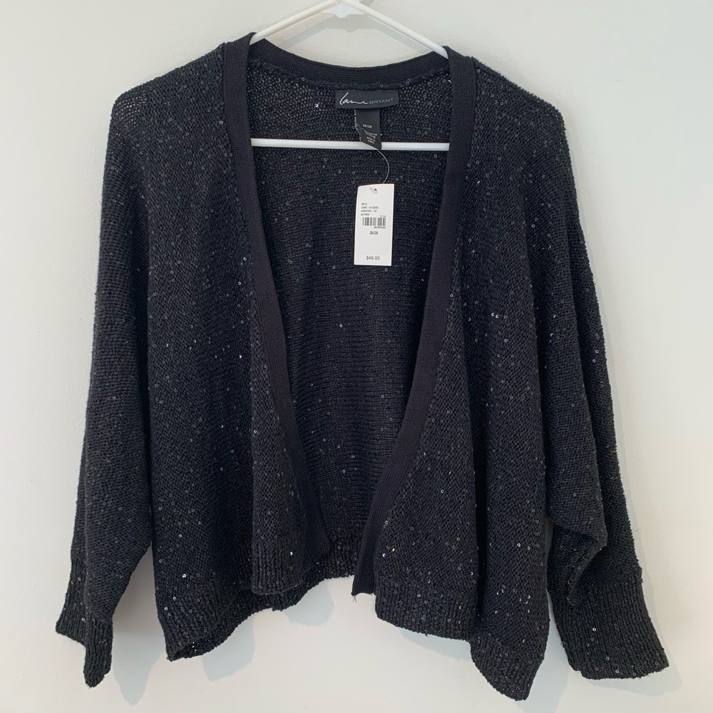 NWT Lane Bryant shrug/cardigan black with sequins size 26/28